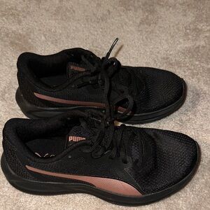 Puma Black Sneakers with Pink Highlights